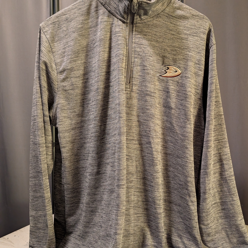 Gray Quarter-Zip Pullover Anaheim Ducks NHL